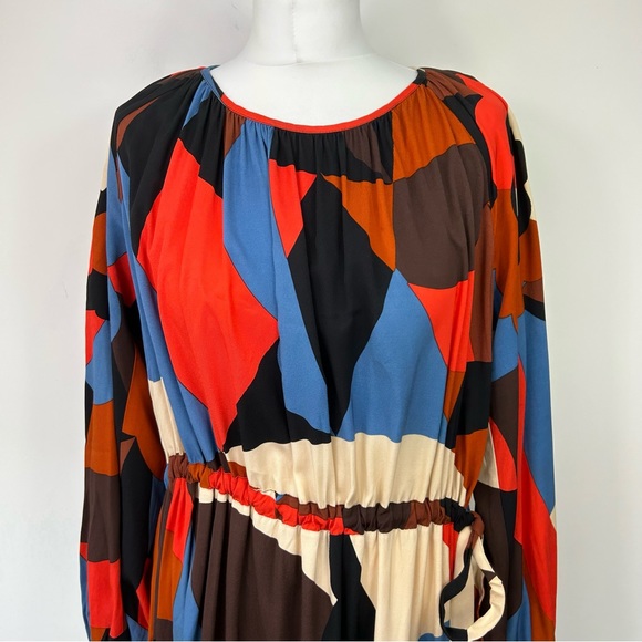 Stine Goya Ophelia Dress Size XS Oversized Long Sleeves Midi Bold Pattern - Picture 2 of 10
